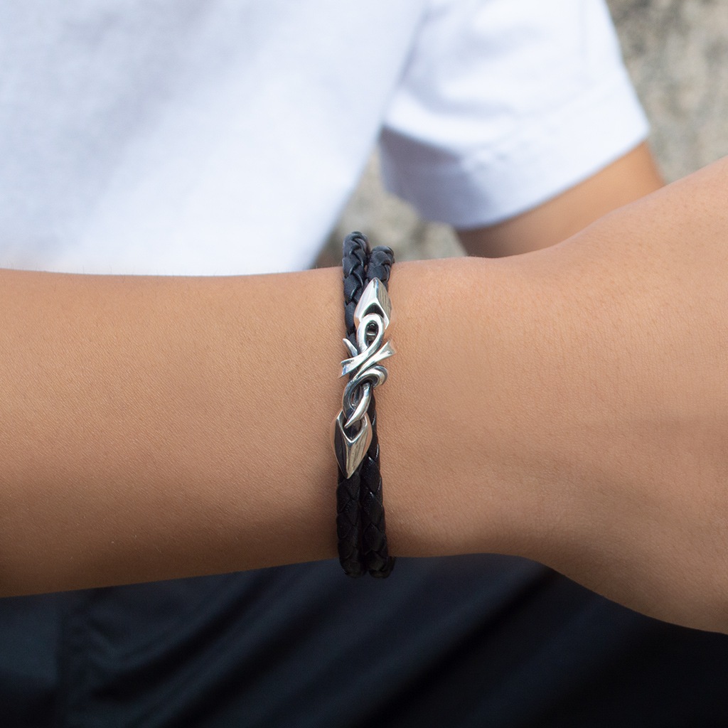 ≪DAgDART/ダグダート≫【Glass】レザー×シルバーブレスレット 