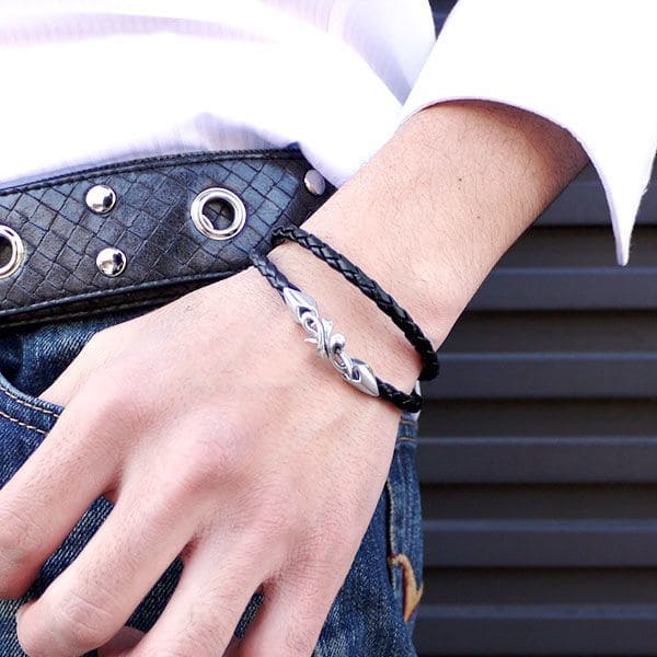 ≪DAgDART/ダグダート≫【Glass】レザー×シルバーブレスレット 