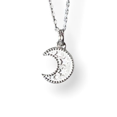 ≪DAgDART/ダグダート≫名入れ刻印&選べる誕生石　月 シルバーペンダント /刻印可能