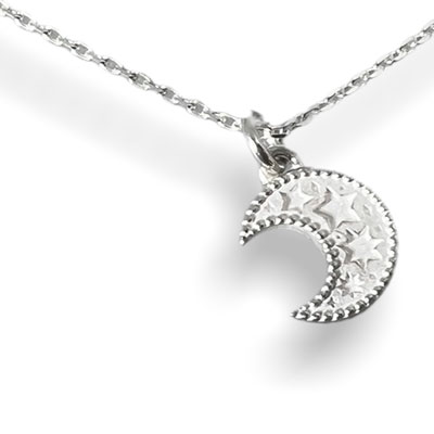 ≪DAgDART/ダグダート≫名入れ刻印&選べる誕生石　月 シルバーペンダント /刻印可能