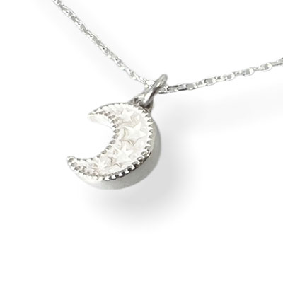 ≪DAgDART/ダグダート≫名入れ刻印&選べる誕生石　月 シルバーペンダント /刻印可能