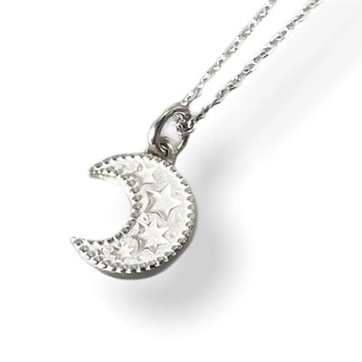 ≪DAgDART/ダグダート≫名入れ刻印&選べる誕生石　月 シルバーペンダント /刻印可能