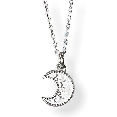 ≪DAgDART/ダグダート≫名入れ刻印&選べる誕生石　月 シルバーペンダント /刻印可能