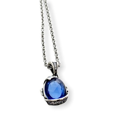 ≪FatimaDesign/ファティマデザイン≫サン・シュエール　オーブペンダント BLUE/チェーン付