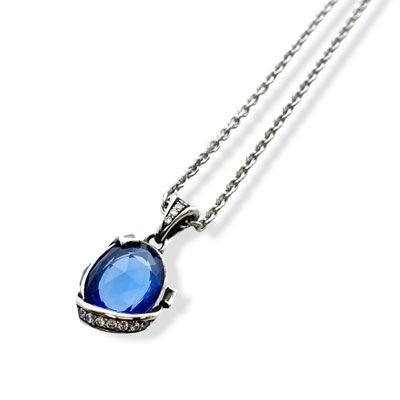 ≪FatimaDesign/ファティマデザイン≫サン・シュエール　オーブペンダント BLUE/チェーン付