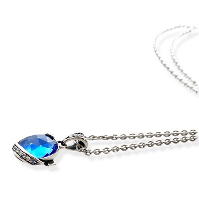 ≪FatimaDesign/ファティマデザイン≫サン・シュエール　オーブペンダント BLUE/チェーン付