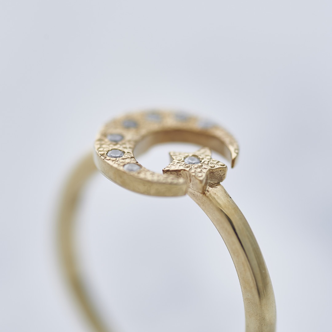 ≪Crescent Luna/クレセントルナ≫LUNA ESTRELLA RING SMALL/ルナエストレラリングスモール GOLD
