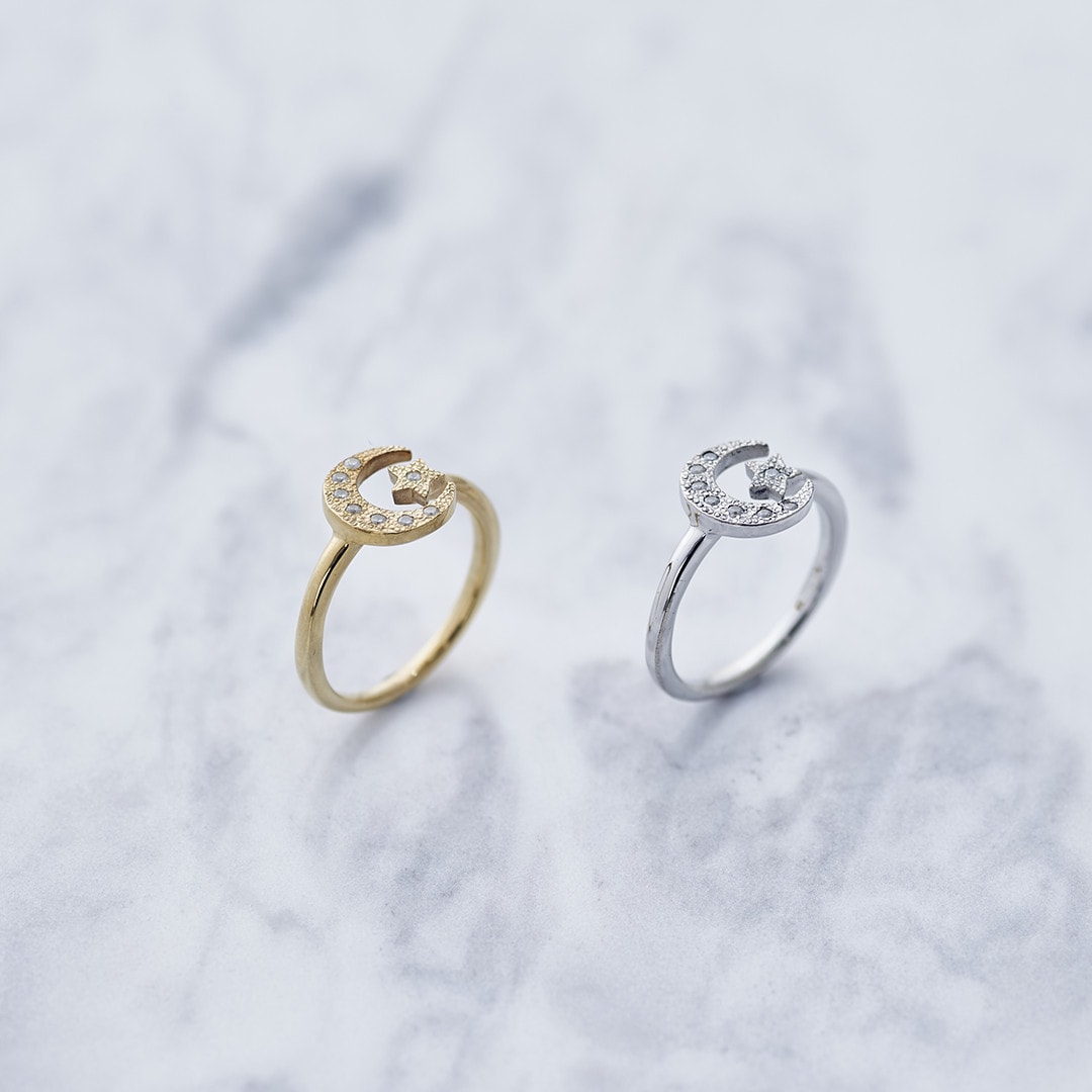 ≪Crescent Luna/クレセントルナ≫LUNA ESTRELLA RING SMALL/ルナエストレラリングスモール GOLD