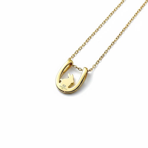 ≪SERASTINY -petit- / セラスティニー ペティ≫-うさぎ-/ホースシュー　天然ダイヤモンドネックレス　イエローゴールド　SUS316L　