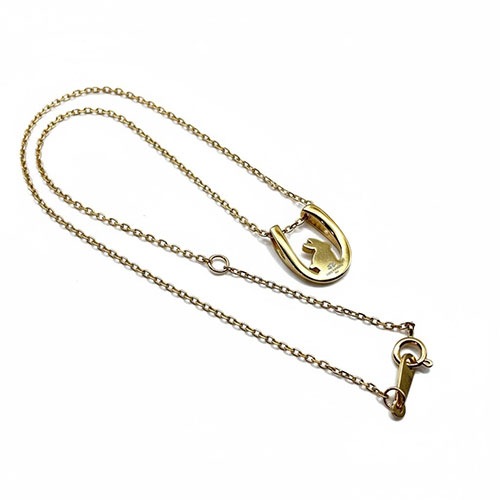≪SERASTINY -petit- / セラスティニー ペティ≫-うさぎ-/ホースシュー　天然ダイヤモンドネックレス　イエローゴールド　SUS316L　