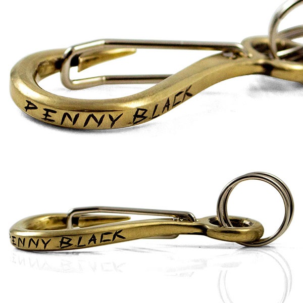 ≪PennyBlack/ペニーブラック≫カラビナフック キーホルダー 釣り針 真鍮 /P-036J
