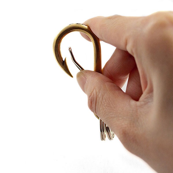 ≪PennyBlack/ペニーブラック≫カラビナフック キーホルダー 釣り針 真鍮 /P-036J