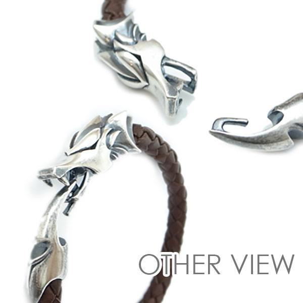 ≪DAgDART/ダグダート≫【Ouroboros】ウロボロス 編革レザーブレスレット(ブラウン)×シルバー