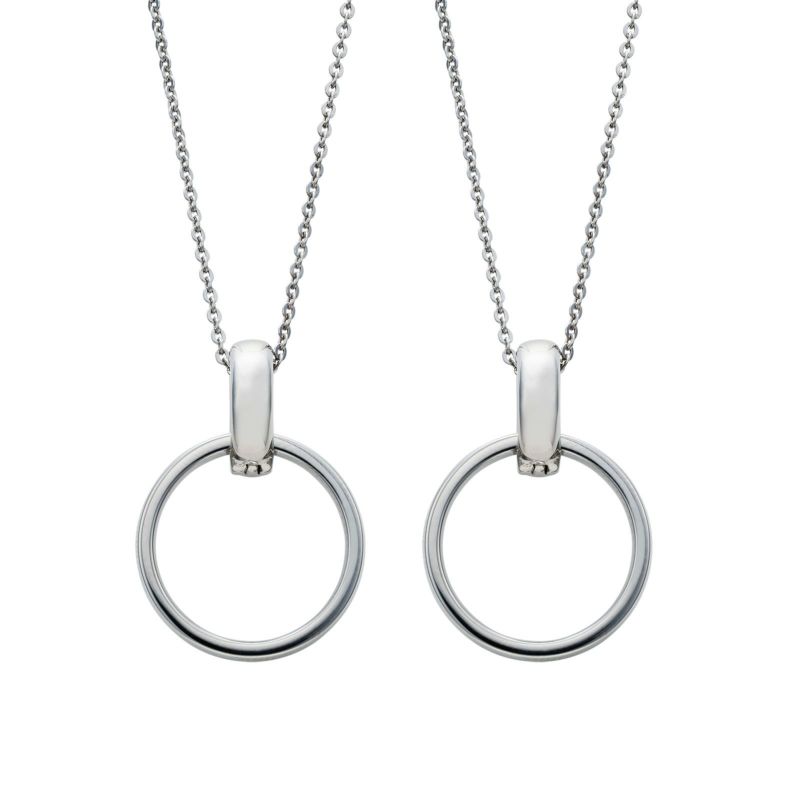 ≪white clover/ホワイトクローバー≫ペアリング 甲丸 リングホルダー チェーン 3点セット ステンレス 