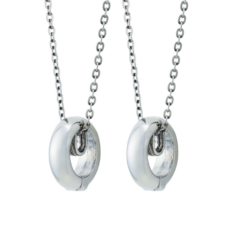 ≪white clover/ホワイトクローバー≫ペアリング 甲丸 リングホルダー チェーン 3点セット ステンレス 