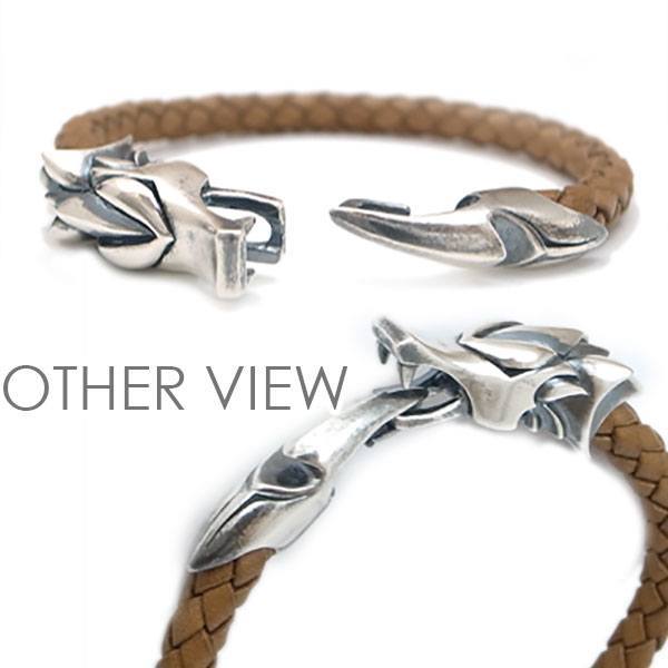 ≪DAgDART/ダグダート≫【Ouroboros】ウロボロス 編革レザーブレスレット(ナチュラル)×シルバー