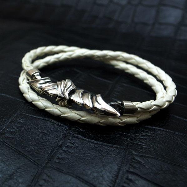 ≪DAgDART/ダグダート≫【D.four-ARMOR-】レザー×シルバーアーマーブレスレット 