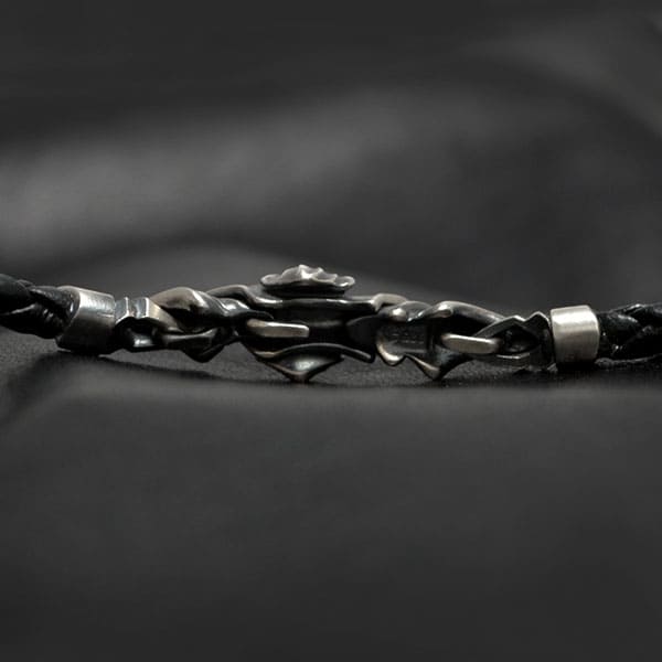 ≪DAgDART/ダグダート≫【D.four-ARMOR-】レザー×シルバーアーマーブレスレット 