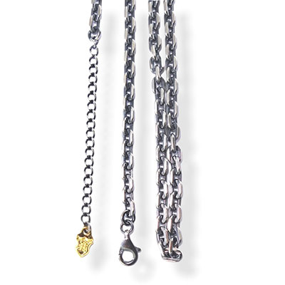 ≪アルテミスクラシック≫4面カットあずきシルバーチェーン4mm燻し ACCN0072