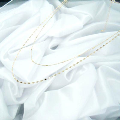 ≪SERASTINY / セラスティニー≫K10製　TWOFOLD NECKLACE YG/ツーフォールドネックレス ゴールド
