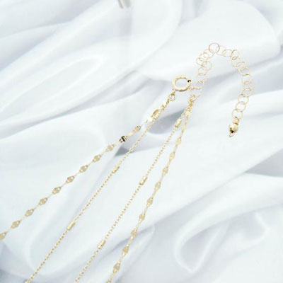 ≪SERASTINY / セラスティニー≫K10製　TWOFOLD NECKLACE YG/ツーフォールドネックレス ゴールド