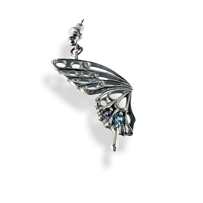 ≪Ageha≫蝶アゲハ シルバーピアス（右耳用）