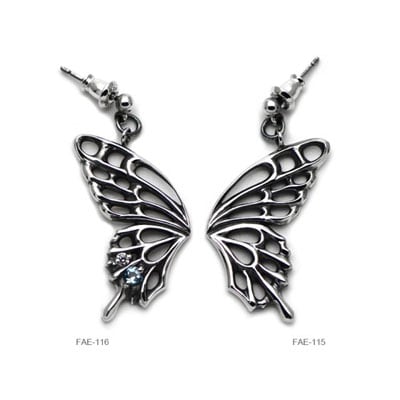 ≪Ageha≫蝶アゲハ シルバーピアス（右耳用）