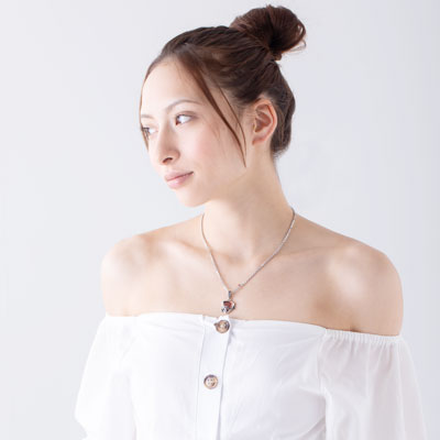 ≪FatimaDesign/ファティマデザイン≫ペアセット販売/デルタペンダントブラック&オレンジ