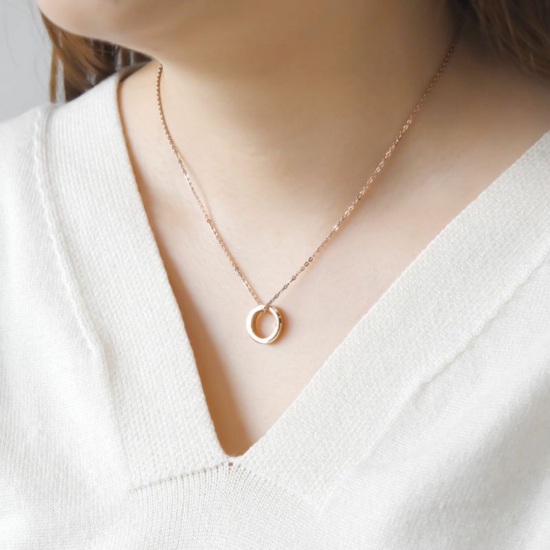 ≪white clover/ホワイトクローバー≫ペアネックレス ステンレス クロス