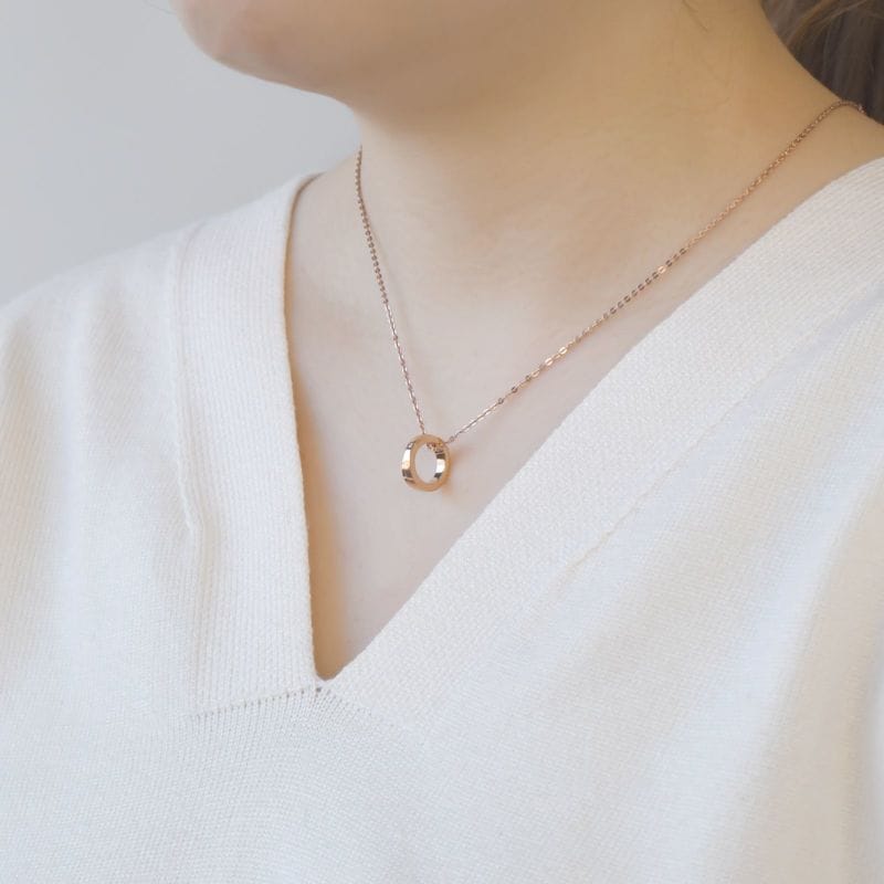 ≪white clover/ホワイトクローバー≫ペアネックレス ステンレス クロス