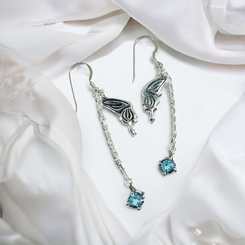 ≪Ageha≫揺れる宝石片羽ピアス | すべての商品 | 【シルバー