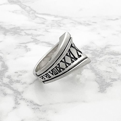 ≪Mad Graffiti/マッドグラフィティ≫アブソリュート アラウンド ナロー”M”リング ブラック 