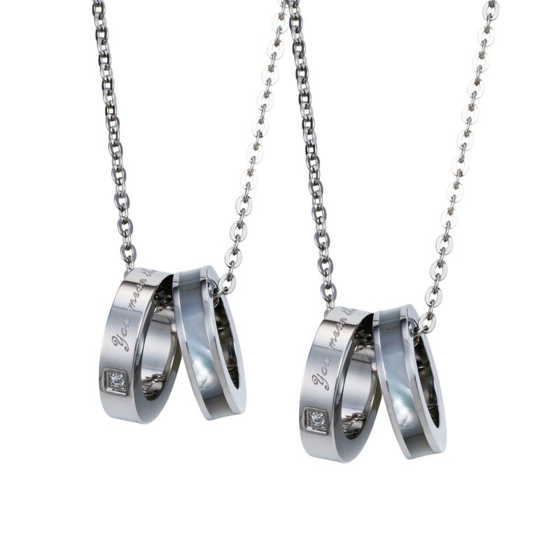 ≪white clover/ホワイトクローバー≫ペアネックレス ステンレス