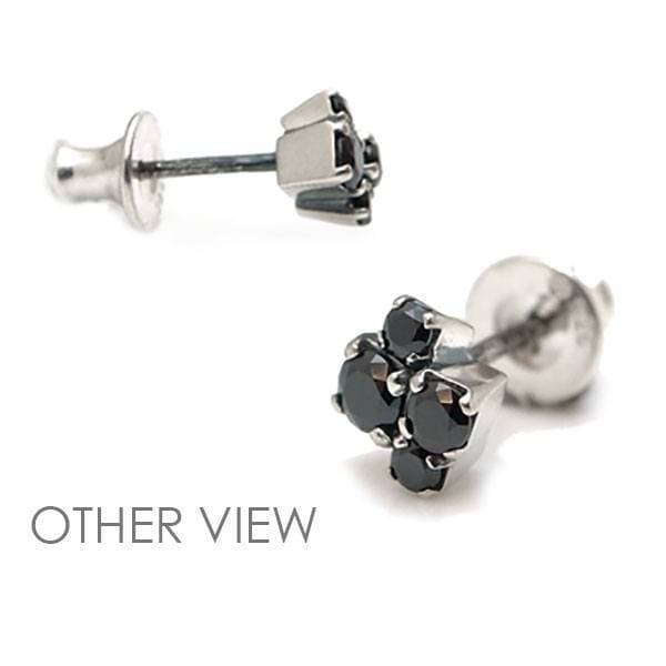 ≪DAgDART/ダグダート≫【Glass】ブラックキュービックジルコニア×シルバーピアス 