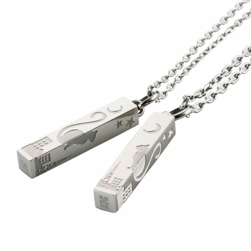 ≪white clover/ホワイトクローバー≫ペアネックレス ステンレス 猫 ねこ ネコ