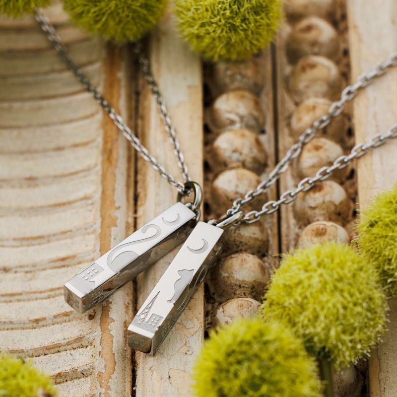 ≪white clover/ホワイトクローバー≫ペアネックレス ステンレス 猫 ねこ ネコ