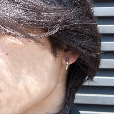 ≪DAgDART/ダグダート≫【D.four -color of wish-】アメジスト/ブルートパーズ/オニキス×シルバーピアス 