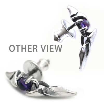 ≪DAgDART/ダグダート≫【D.four -color of wish-】アメジスト/ブルートパーズ/オニキス×シルバーピアス 