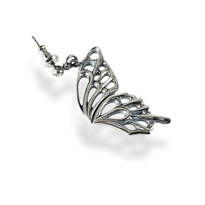 ≪Ageha≫蝶アゲハ シルバーピアス（左耳用）