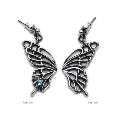 ≪Ageha≫蝶アゲハ シルバーピアス（左耳用）