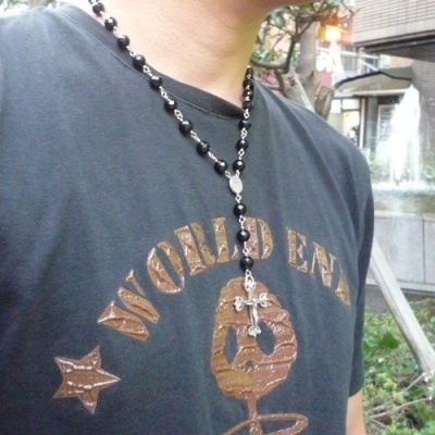 ≪Ark/アーク ≫ general rosary/ジェネラル ロザリーペンダント　オニキスチェーン8mm玉