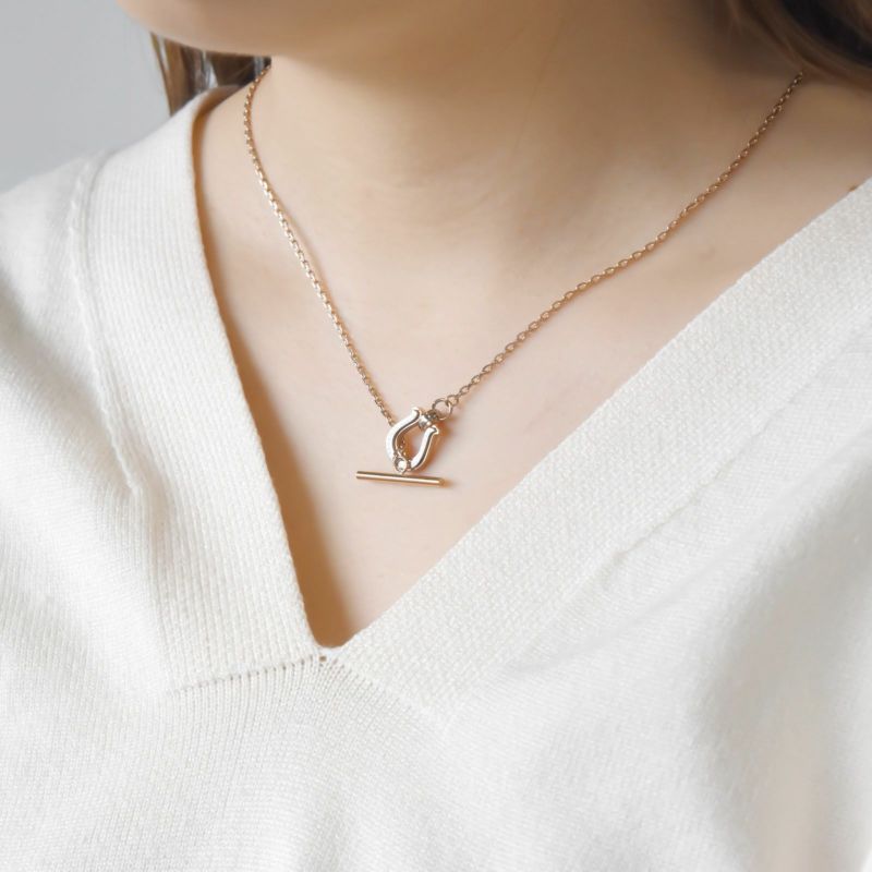 ≪white clover/ホワイトクローバー≫ペアネックレス ステンレス