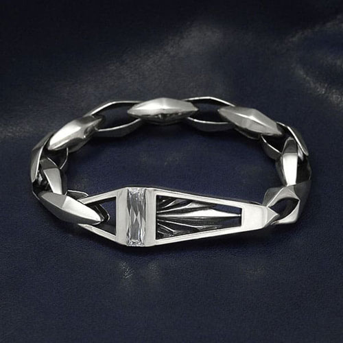 ≪DAgDART/ダグダート≫【D.four -閃光-】キュービックジルコニア×シルバーブレスレット 