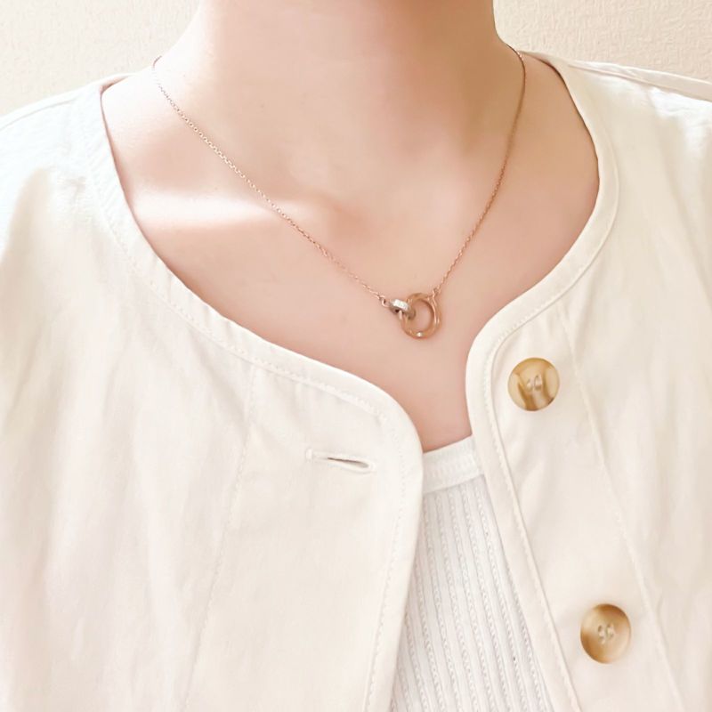 ≪white clover/ホワイトクローバー≫ペアネックレス ステンレス