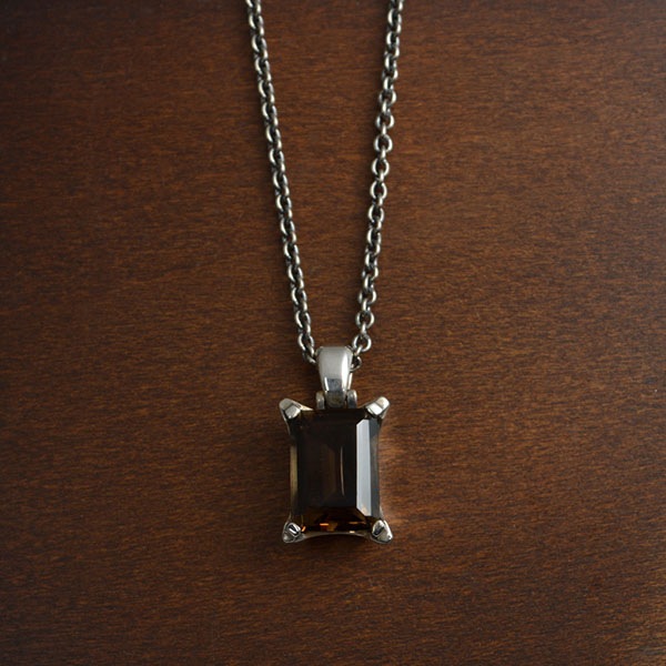 ≪DAgDART/ダグダート≫【MOCHA】オクタゴンカット スモーキークォーツ シルバーペンダント