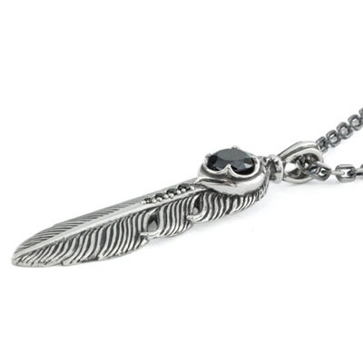 販売終了≪アルテミスクラシック≫イカロスフェザーペンダント(スモール:ブラック)/チェーン付