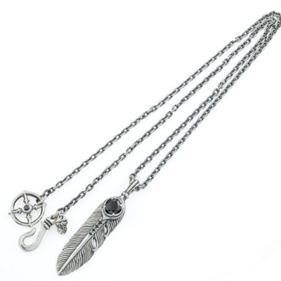 販売終了≪アルテミスクラシック≫イカロスフェザーペンダント(スモール:ブラック)/チェーン付