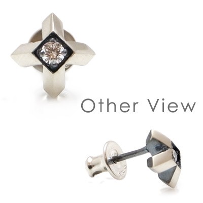 ≪DAgDART/ダグダート≫【Glass】クロス キュービックジルコニア シルバーピアス