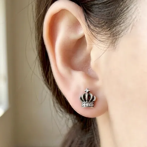≪FatimaDesign/ファティマデザイン≫ファティマ・クラウン　ピアス　クリア / シルバー925