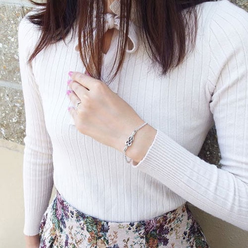 ≪DAgDART/ダグダート≫【true knot】シルバーペアブレスレット 